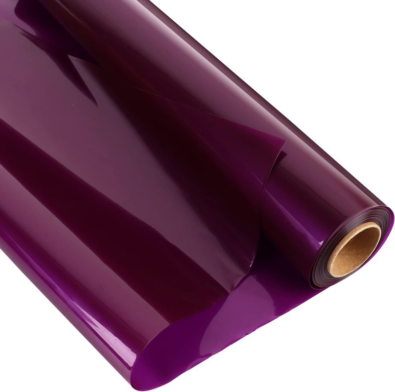 Giiffu Cellophane Wrap Roll-Purple Gift Wrapping Paper Roll 34 In Wide X 100 Ft Long, 3 Mil Thick Plastic Cello Translucent Wrapping Paper for Baskets, Hampers, Flower Bouquets, Treats, DIY Arts Crafts Décor - Image 1